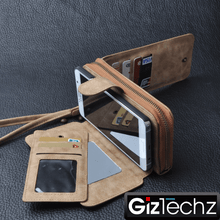 Load image into Gallery viewer, Stunning Leather Organizer Wallet Case Cover For iPhone + Strap