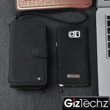 Load image into Gallery viewer, Stunning Leather Organizer Wallet Case Cover For iPhone + Strap