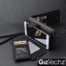 Load image into Gallery viewer, Stunning Leather Organizer Wallet Case Cover For iPhone + Strap