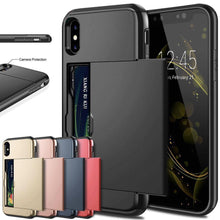 Load image into Gallery viewer, Business Phone Cases For iPhone X XS Max XR Case Slide Armor Wallet Card Slots Holder Cover for iPhone 7 8 Plus 6 6s 5 5S SE