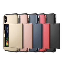 Load image into Gallery viewer, Business Phone Cases For iPhone X XS Max XR Case Slide Armor Wallet Card Slots Holder Cover for iPhone 7 8 Plus 6 6s 5 5S SE