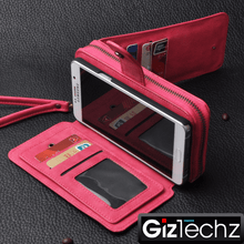 Load image into Gallery viewer, Stunning Leather Organizer Wallet Case Cover For iPhone + Strap