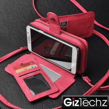 Load image into Gallery viewer, Stunning Leather Organizer Wallet Case Cover For iPhone + Strap